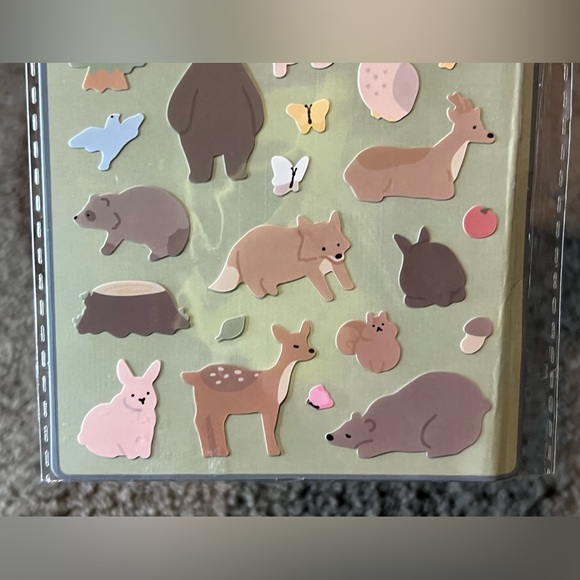 Daiso Forest Animal Sticker Sheet Japan Exclusive Kawaii Raccoon Deer Bear Owl - Picture 5 of 6